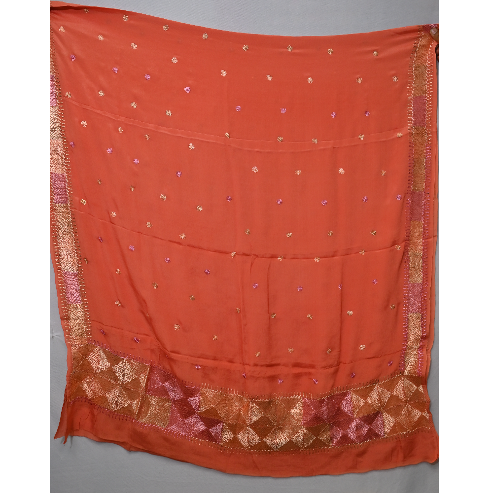 Pure Chinnon Phulkari Duppata 