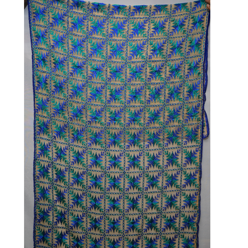 Pure chiffon Phulkari Duppata 