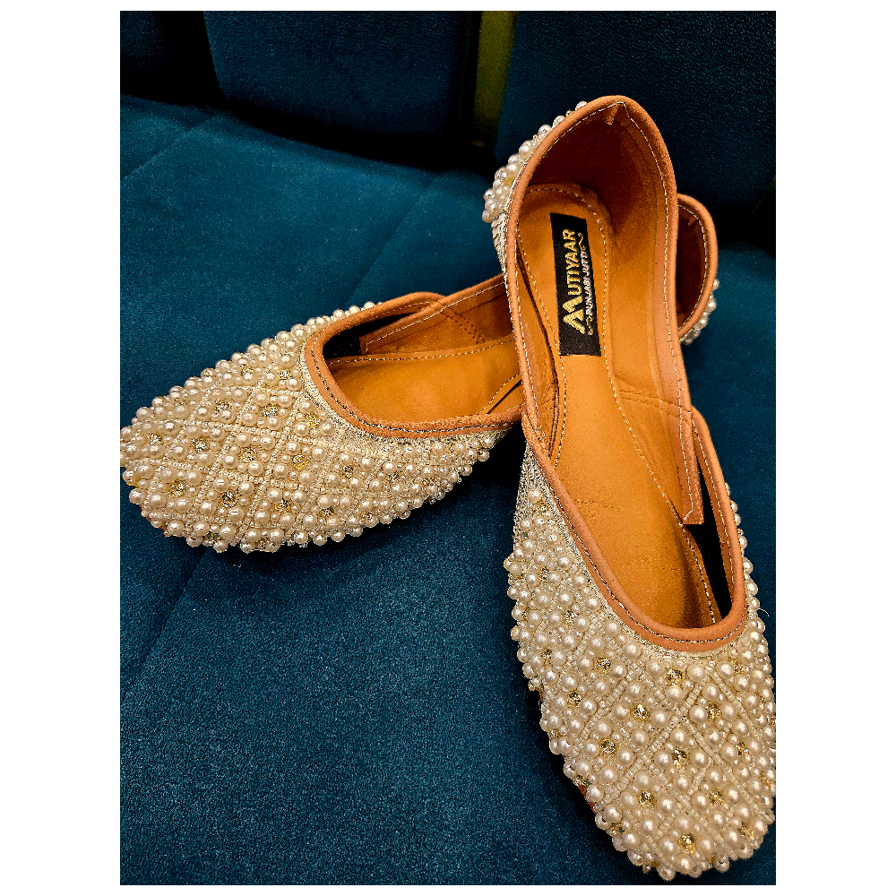 Partywear pearlwork Punjabi jutti